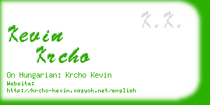 kevin krcho business card